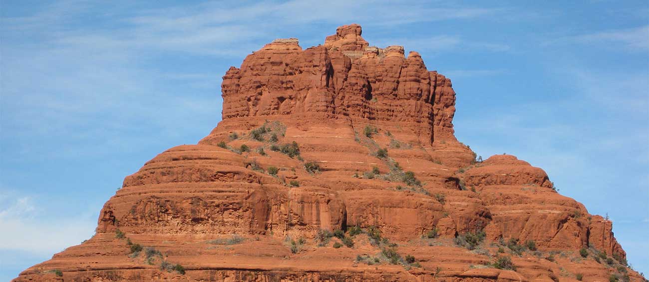 Bell rock vortex, a bell shaped sandstone formation outside of Sedona, Arizona.